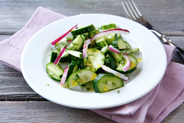 Fresh salad with cucumber — Stock Photo, Image