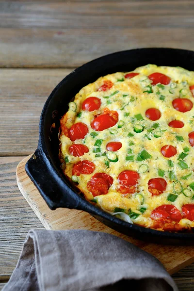 Frittata in a frying pan — Stock Photo, Image