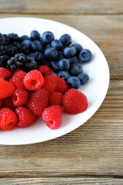 lezzetli böğürtlen ve ahududu