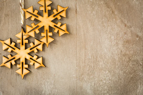 Beautiful wooden snowflakes Christmas — Stock Photo, Image