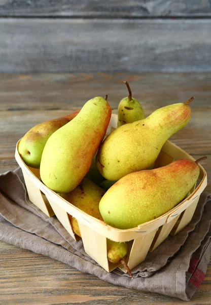 Pears in a drawer on napkin — Stock Photo, Image