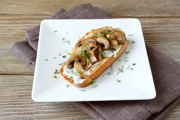 Canape with mushrooms — Stock Photo, Image