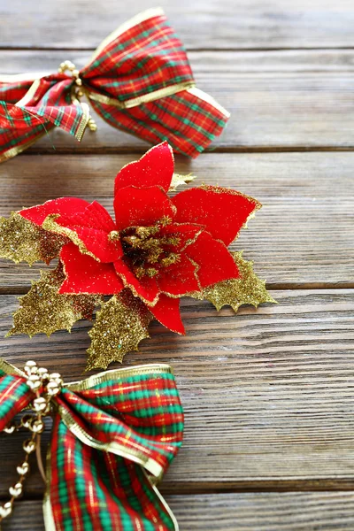 Vánoční ozdoby dřevěné desky — Stock fotografie
