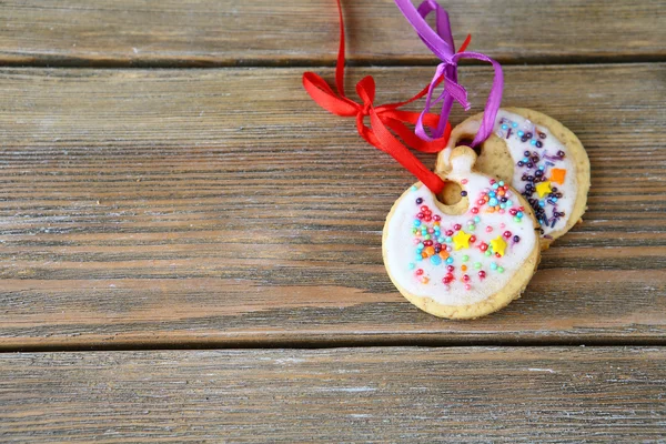 Two sweet Christmas cookies on the boards — Stock Photo, Image