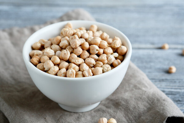 Raw chickpeas in a bowl