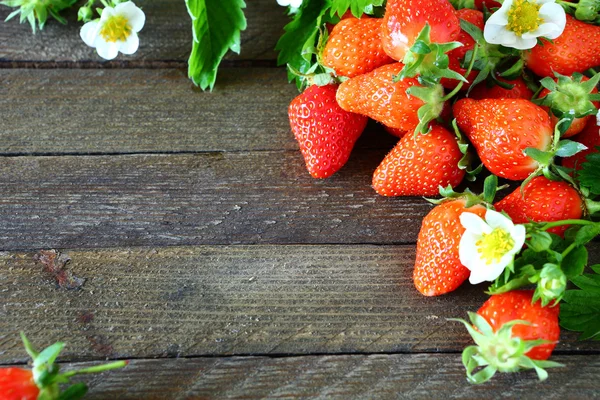 Fresas frescas en las tablas —  Fotos de Stock