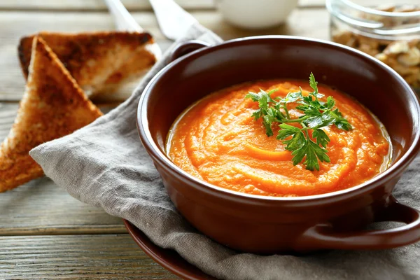 Græskar fløde suppe - Stock-foto