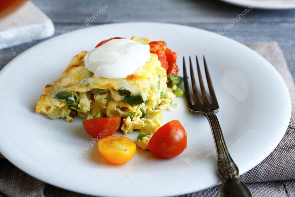 Casserole with cheese and vegetables