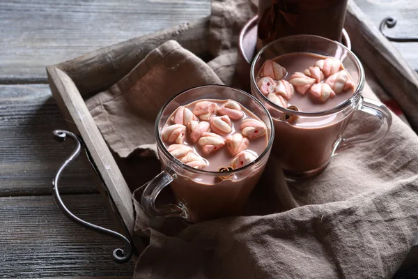 Två koppar varm choklad — Stockfoto