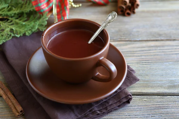 Varm choklad till jul i en kopp — Stockfoto