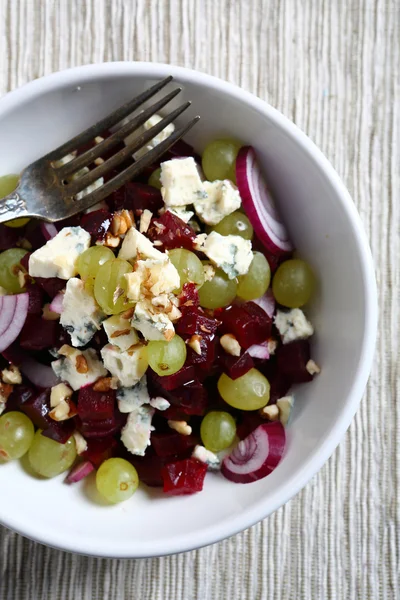 Homemade salad with beet, grapes — Stock Photo, Image