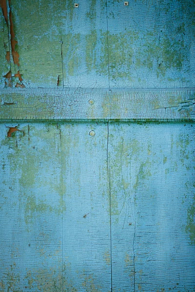 Old wooden background with blue paint — Stock Photo, Image