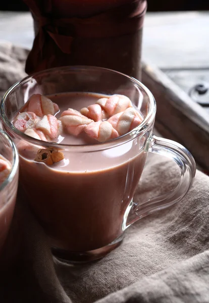 Varm choklad i ett glas — Stockfoto