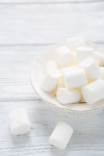 Sugary marshmallows on a bowl — Stock Photo, Image
