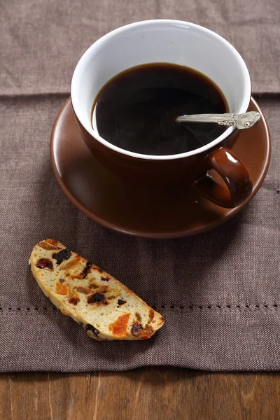 Kopp kaffe och kex — Stockfoto