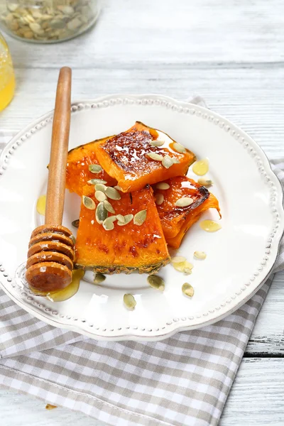 Baked pumpkin on a plate — Stock Photo, Image