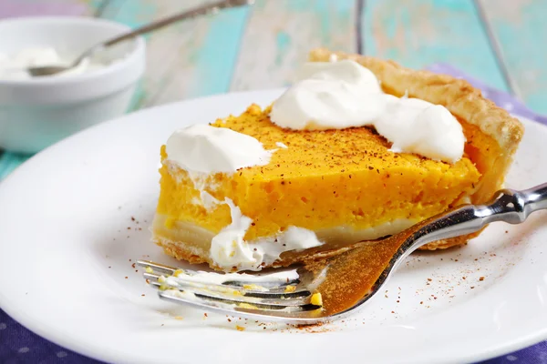 Tart with a pumpkin on plate — Stock Photo, Image