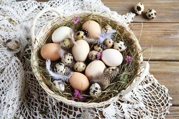 Eggs in the basket — Stock Photo, Image