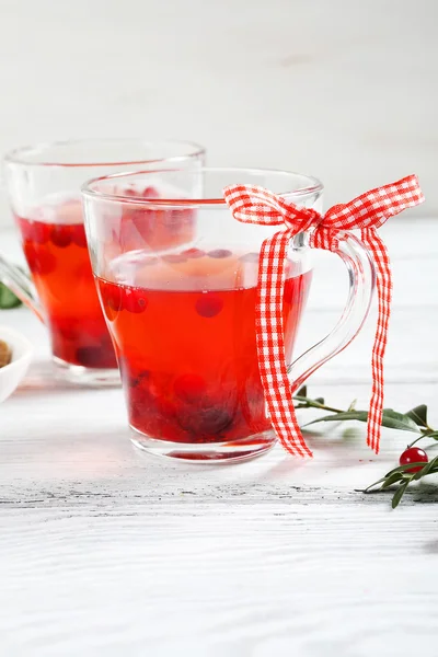 Té sabroso en taza de vidrio — Foto de Stock