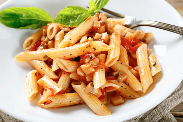 Penne pasta with tomato sauce — Stock Photo, Image