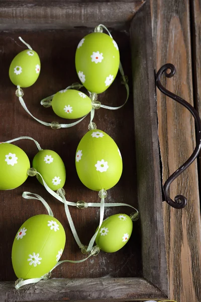 Garlands for Easter on a tray — Stock Photo, Image