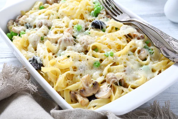 Heerlijke pasta met champignons — Stockfoto