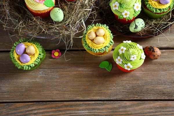 Dulces de Pascua, cupcakes vista superior — Foto de Stock