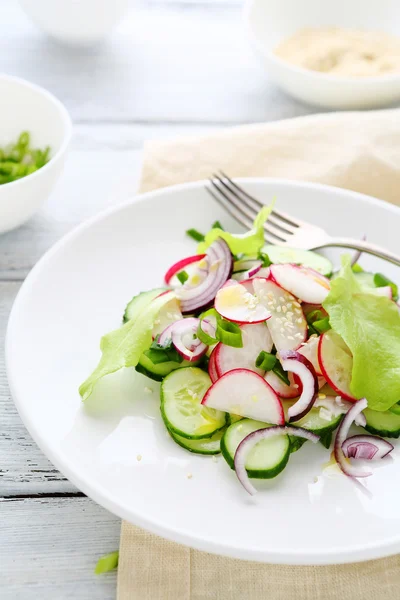 Salada fresca com rabanete — Fotografia de Stock