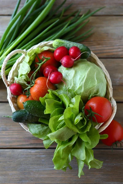 Fresh farm vegetables top view — Stock Photo, Image