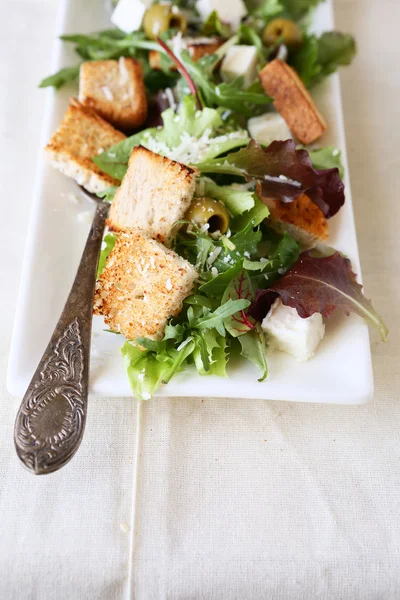 Salade à la laitue et croûtons — Photo