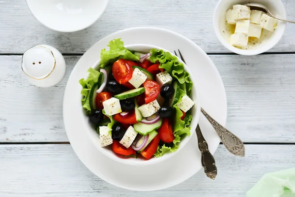 Greek salad in a bowl — Stock Photo, Image