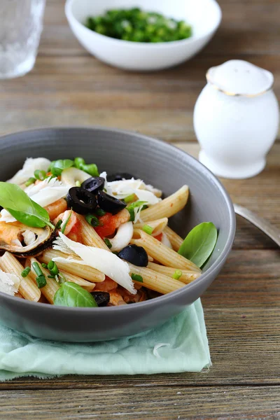 Pasta met tomaten saus — Stockfoto