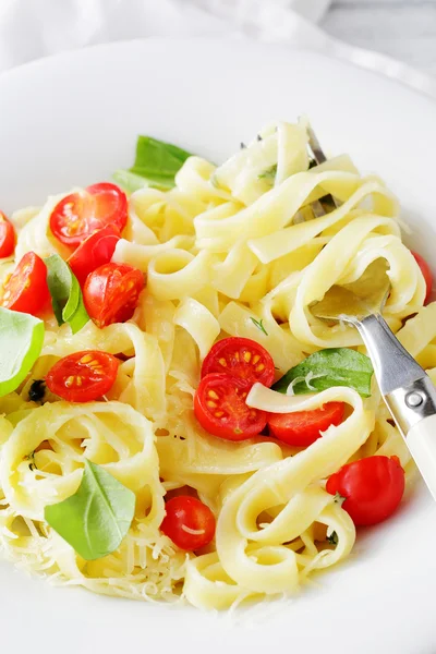 Pasta with cheese sauce — Stock Photo, Image
