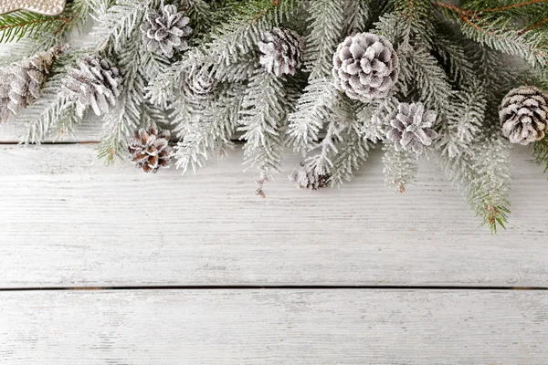 Рождественская ель со снегом — стоковое фото