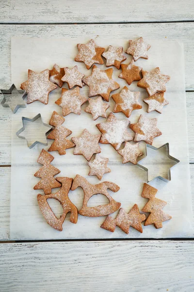 Weihnachten Hintergrund mit rustikalen Plätzchen — Stockfoto