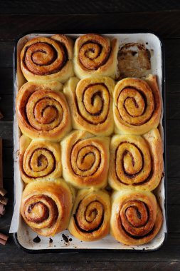 tarçınlı çörek Üstten Görünüm