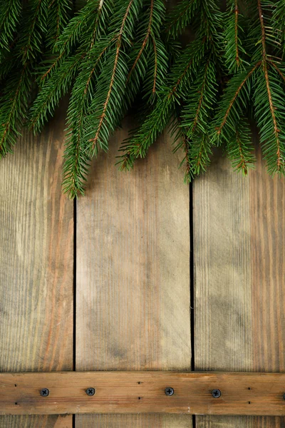 Fundo de madeira com abeto — Fotografia de Stock