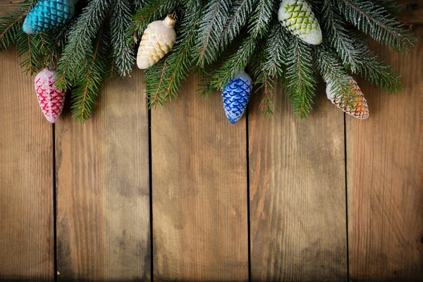 Noel süslemeleri arka plan ile rustik — Stok fotoğraf