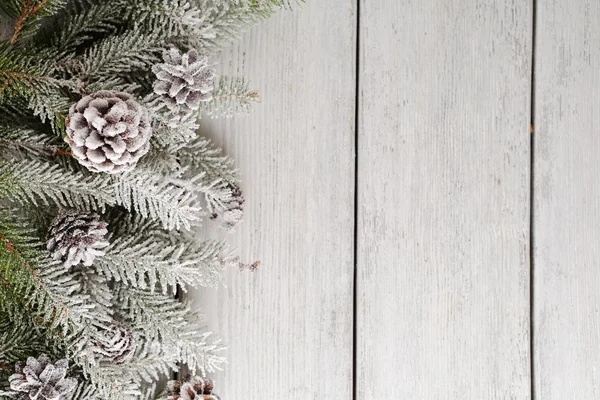 Natale bianco sfondo in legno — Foto Stock