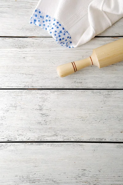 Kitchen background with rolling pin — Stock Photo, Image