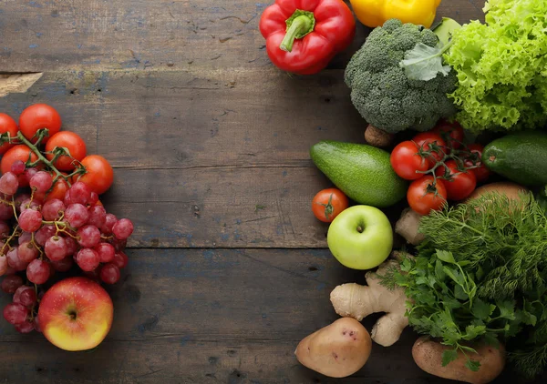 Warzywa i tło owoców — Zdjęcie stockowe
