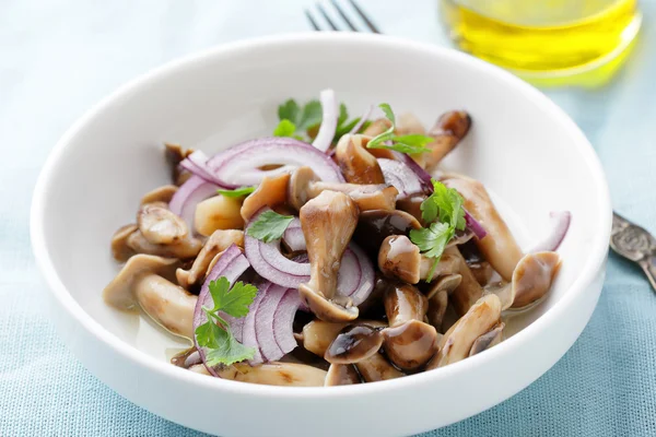 Gemarineerde champignons met uien — Stockfoto