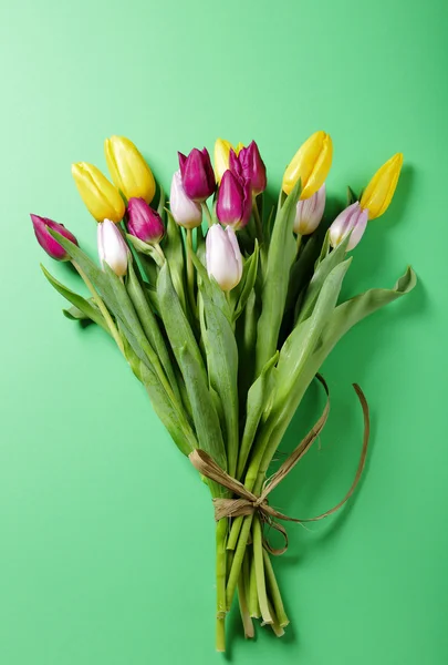 Tulpen Blumen auf grünem Hintergrund — Stockfoto