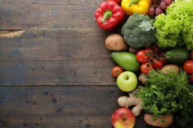 sebze ve meyve rustik arka plan