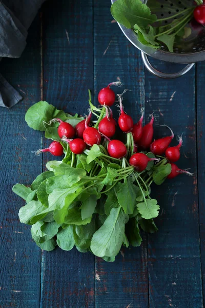 Local farm radish on boards — Stock Photo, Image