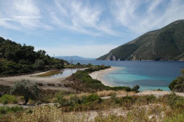 Meganissi peyzaj, Lefkada, Yunanistan