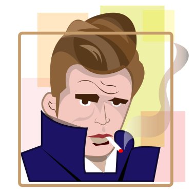 Ünlü sinema yıldızı James Dean 'in vektör çizimi