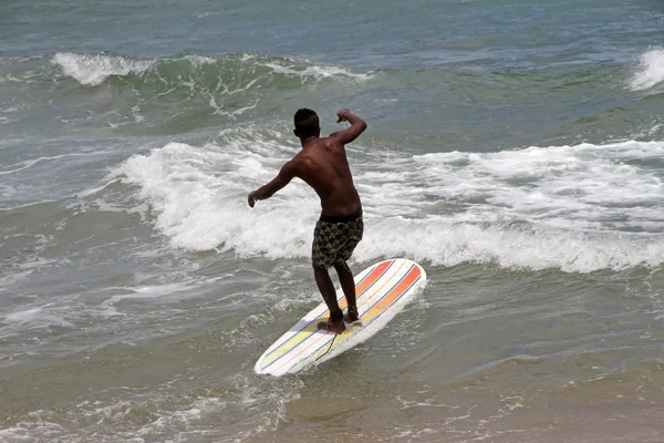 Surfeando con una tabla de sup —  Fotos de Stock