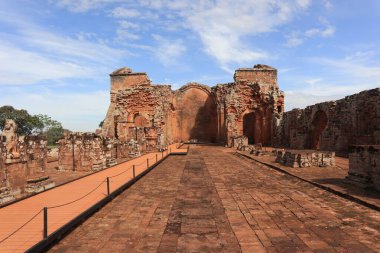 Cizvit Guarani 'nin kalıntıları La Santisima Trinidad de Parana, UNESCO Dünya Mirası Alanı, Paraguay, Güney Amerika