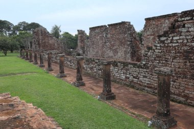Cizvit Guarani 'nin kalıntıları La Santisima Trinidad de Parana, UNESCO Dünya Mirası Alanı, Paraguay, Güney Amerika